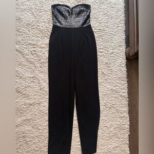 Express black jumpsuit w/ sequins